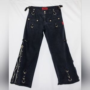 Vintage Tripp NYC Black Pants Y2K Goth Rave Wide Leg Women's 11 (No Chains)